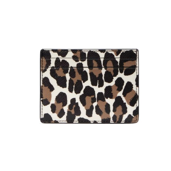 New Kate Spade Madison Spotted Leopard Small Slim Cardholder Cream Multi - Picture 3 of 3